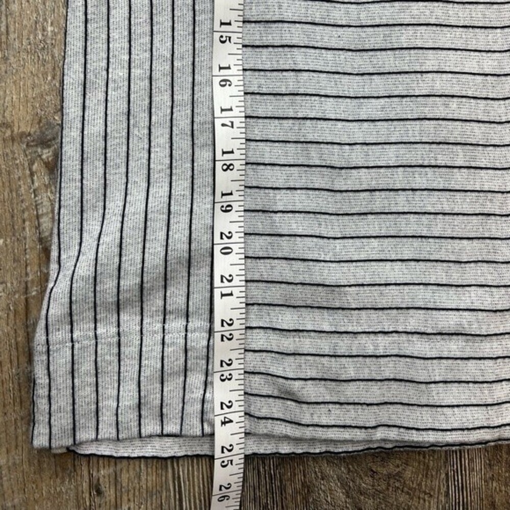 J.Crew Factory Blue/Gray Striped Tank Blouse 100% Cotton Size Medium - Picture 5 of 10